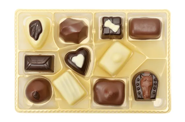 Chocolade in een doos — Stockfoto