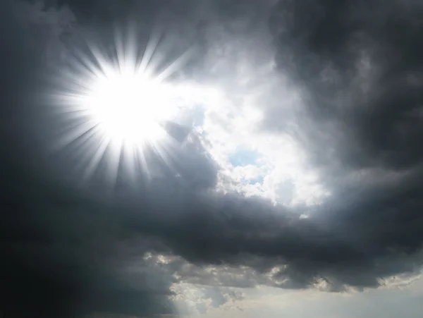 Sun on storm sky — Stock Photo, Image