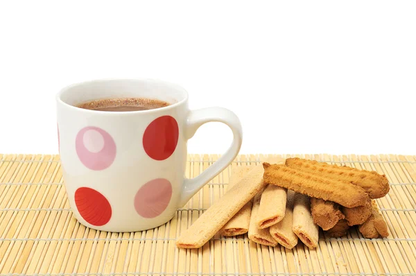 Xícara de café e biscoitos — Fotografia de Stock