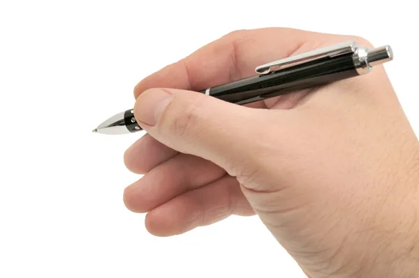 Długopisem w dłoni męskich — Zdjęcie stockowe