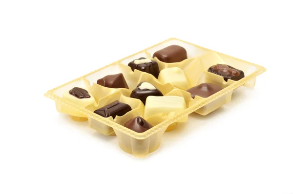 Chocolates en una caja — Foto de Stock