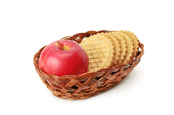 Jablka s piškoty — Stock fotografie