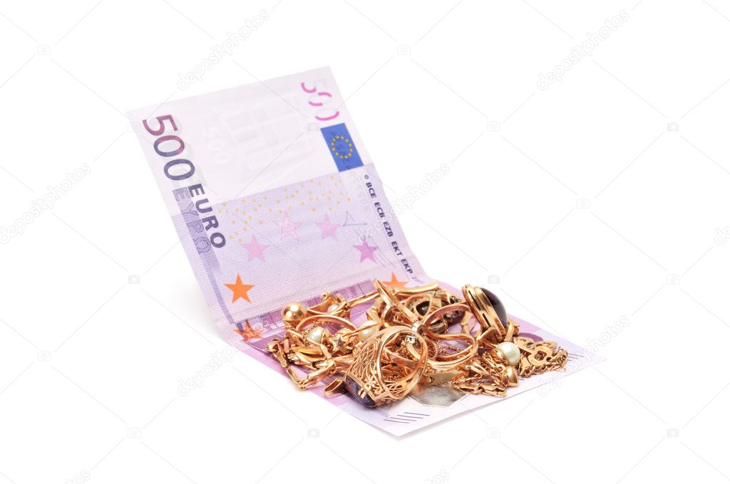 Gold ornaments and euro