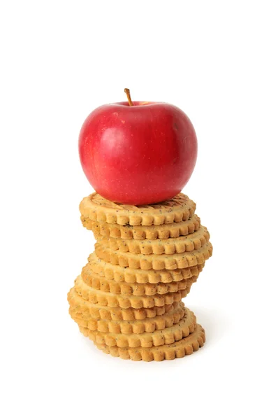 Elma ve bisküvi — Stok fotoğraf
