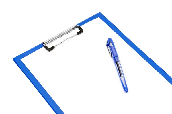 Clipboard e caneta esferográfica — Fotografia de Stock