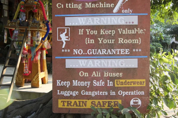 stock image Crime warning koh tao thailand