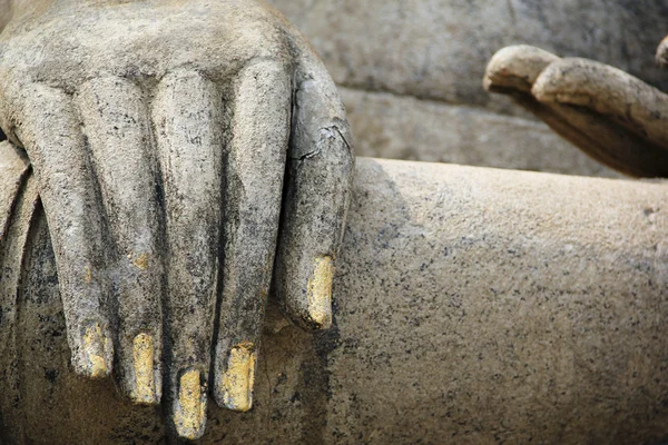 仏の手スコータイ寺院遺跡します。 — ストック写真