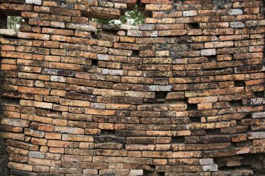 Sagging old brick wall background clipart