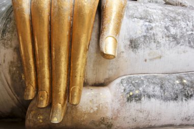 Big buddhas golden fingers sukhothai clipart