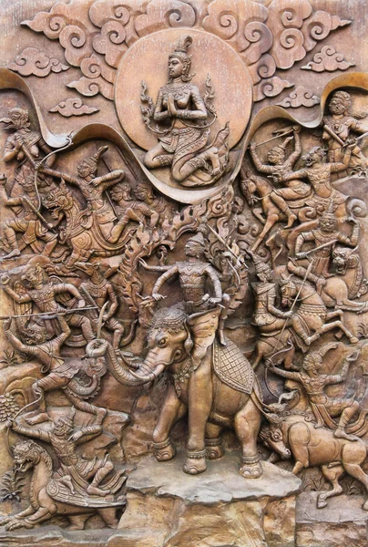 Wall Art Wat Traimit Bangkok — Stock Photo, Image