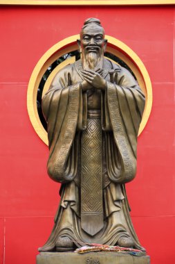 Confucius statue wat traimet bangkok clipart