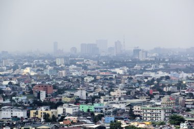 Pollution sky manila city philippines clipart