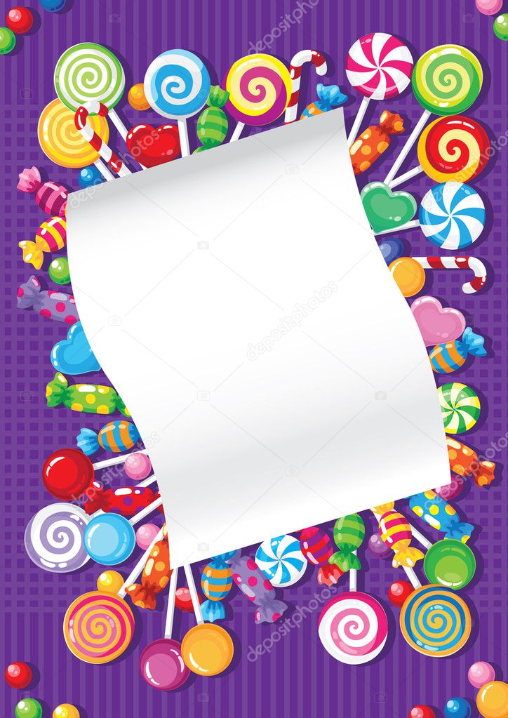 Candy and sweets card — Stock Vector © Polkan #5597131