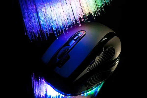 Black wireless pc mouse — Stock Photo, Image