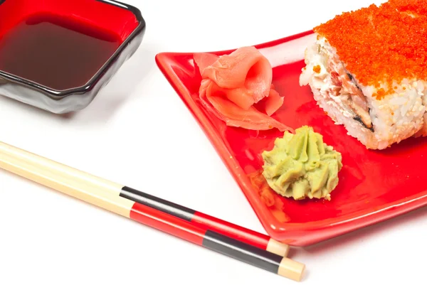 Rode sushi plaat — Stockfoto
