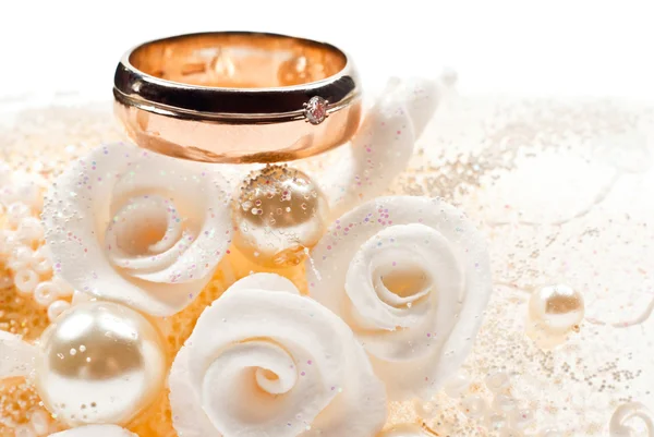 Anel de casamento com diamante — Fotografia de Stock