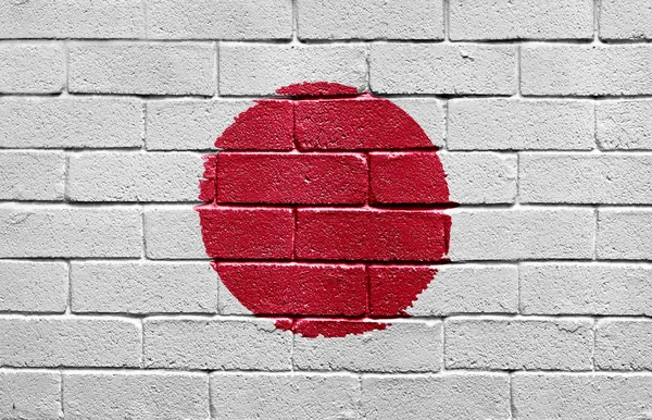 stock image Flag of Japan on brick wall