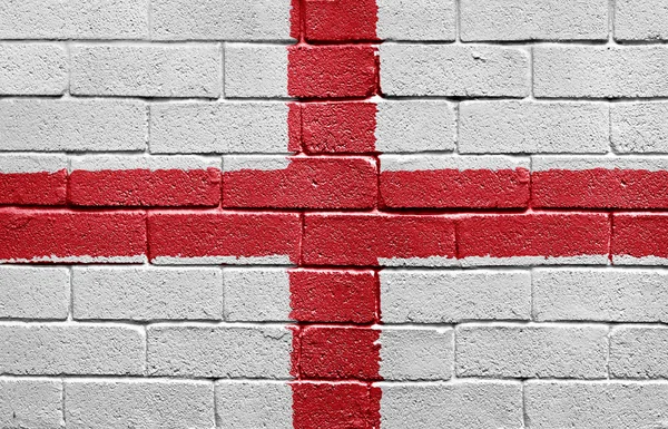 Σημαία της Αγγλίας σε έναν τοίχο από τούβλα — Φωτογραφία Αρχείου