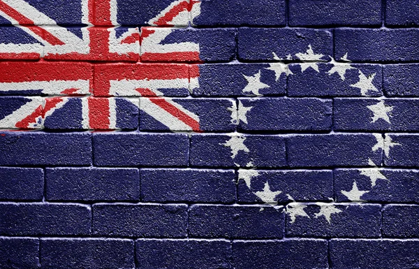 Bandiera delle Isole Cook sul muro di mattoni — Foto Stock