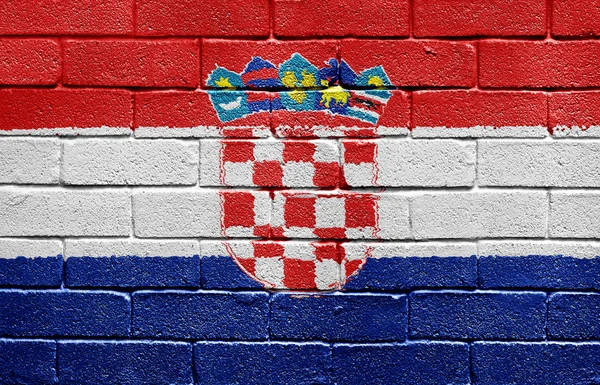 Прапор Coatia на цегляна стіна — стокове фото