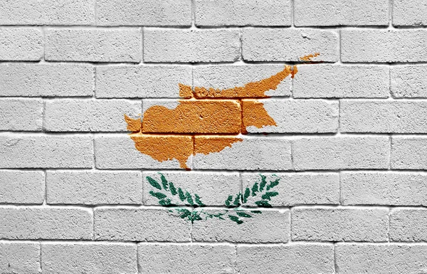Bandiera di Cipro sul muro di mattoni — Foto Stock