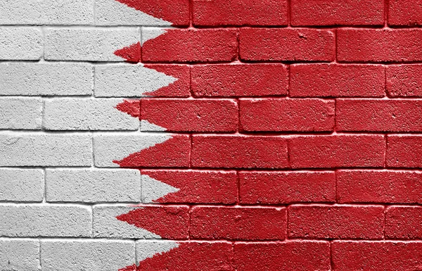 Flag of Bahrain on brick wall — Stock Photo, Image