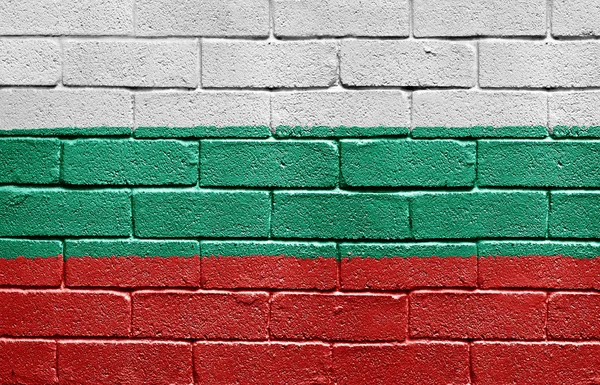 Прапор Болгарії на цегляна стіна — стокове фото
