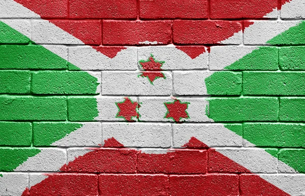 Σημαία του Μπουρούντι σε τοίχο από τούβλα — Φωτογραφία Αρχείου