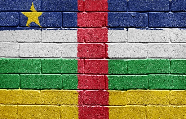 벽돌 벽에 중앙 아프리카 공화국의 국기 — 스톡 사진