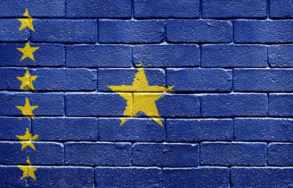 Vlajka republiky Kongo na cihlovou zeď — Stock fotografie