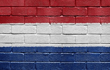 Hollanda bayrağı tuğla duvar