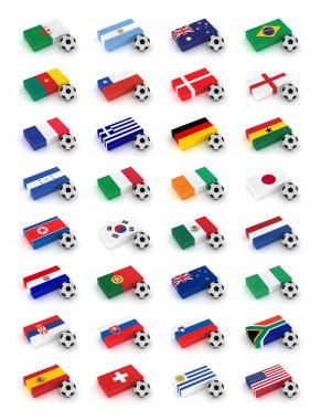Futbol topu ve bayrakları