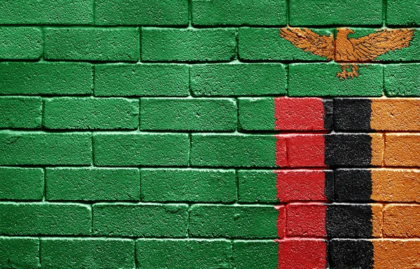 赞比亚砖墙上的标志 — 图库照片