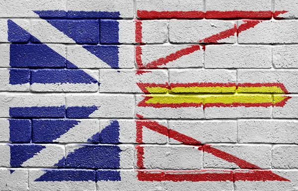 Flag of Newfoundland on brick wall — Stock Photo, Image
