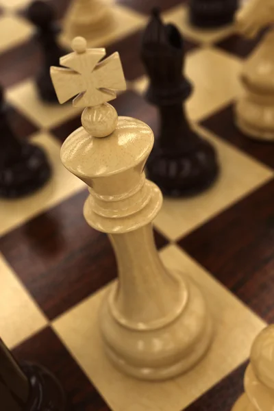 Beyaz satranç king — Stok fotoğraf