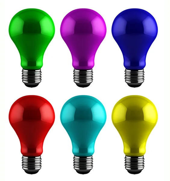 Renkli Işık Ampüller — Stok fotoğraf