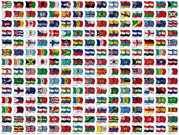 Wereld vlaggen set — Stockfoto