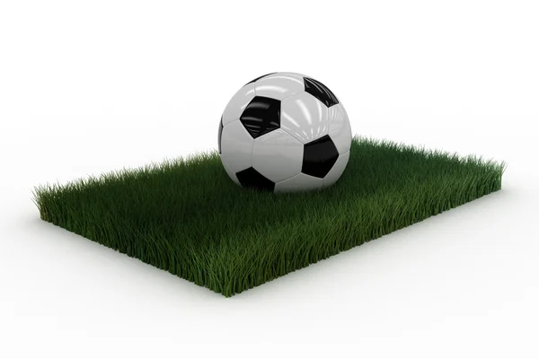Soccerball op gazon — Stockfoto