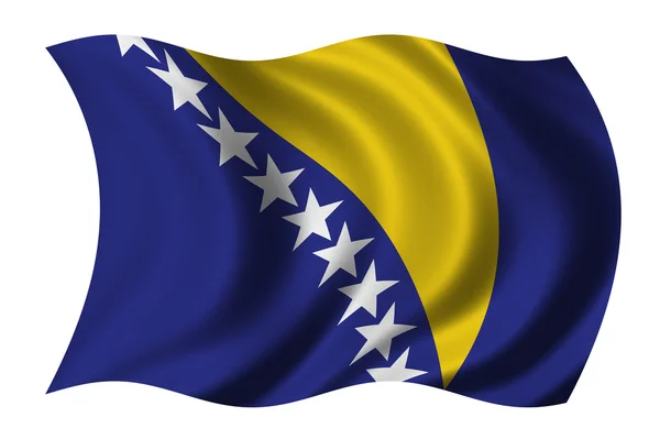 国旗的波斯尼亚黑塞哥维那 — 图库照片