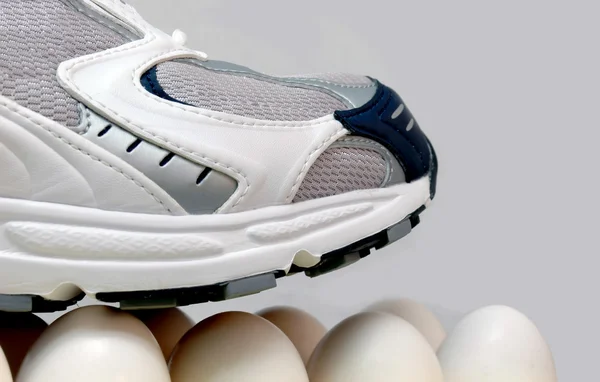 stock image Walking on eggshells