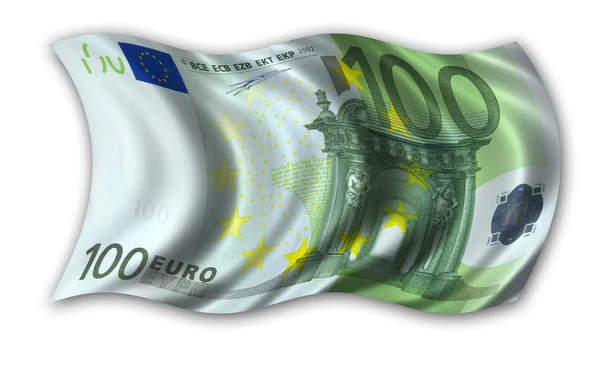 Cien euros de bandera — Foto de Stock