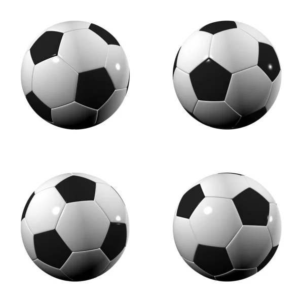 Quatro bolas de futebol — Fotografia de Stock