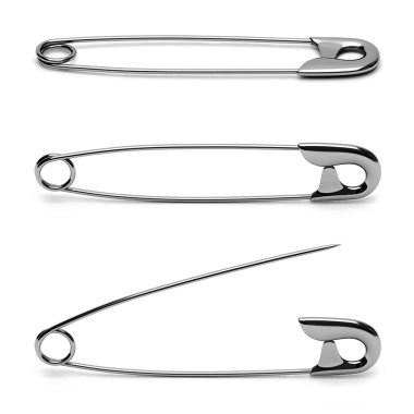 Safety Pin in silver clipart
