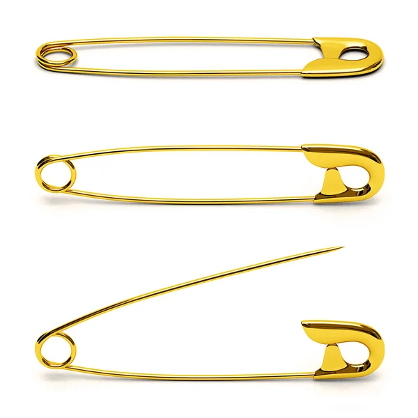 Safety Pin in gols — Stock Photo, Image