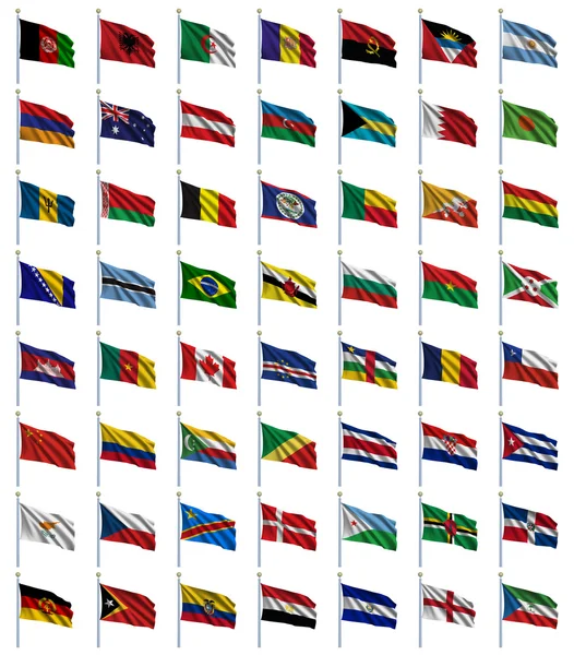 1 / 4 dünya bayrakları ayarlayın — Stok fotoğraf