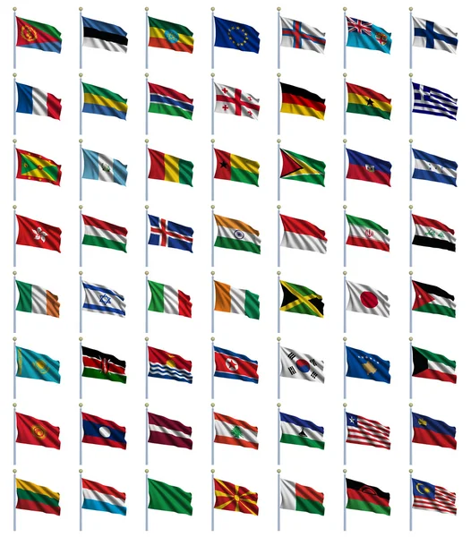 Set di bandiere mondiali 2 di 4 — Foto Stock