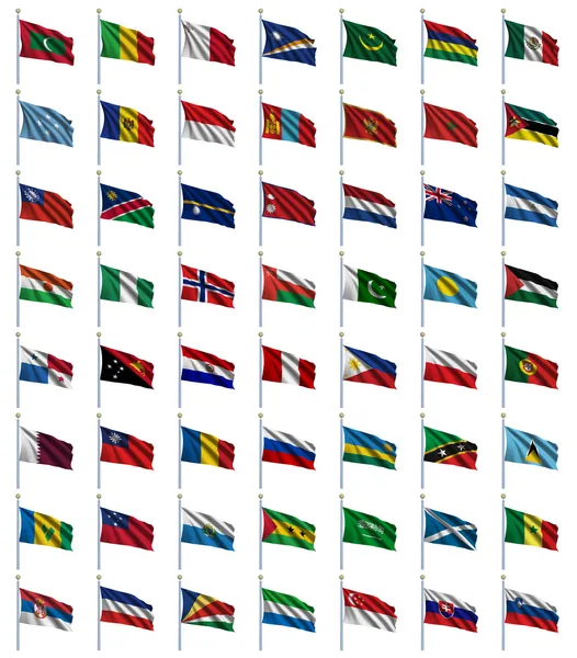 Dünya bayrakları 3 4 set — Stok fotoğraf