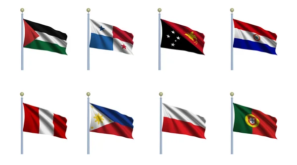 18 dünya bayrak ayarla — Stok fotoğraf