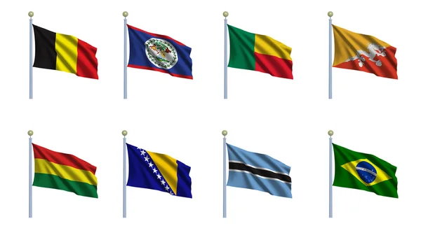 Wereld vlag set 3 — Stockfoto