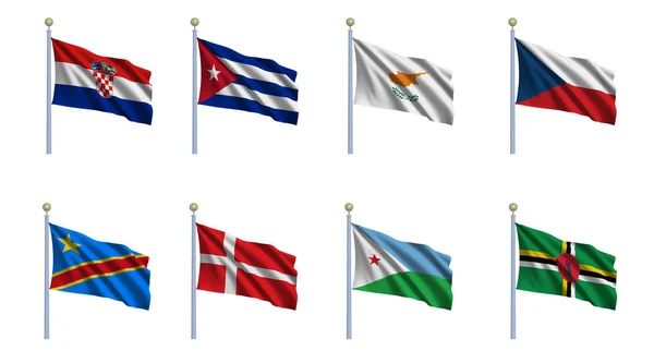 Världen-flaggan inställd 6 — Stockfoto